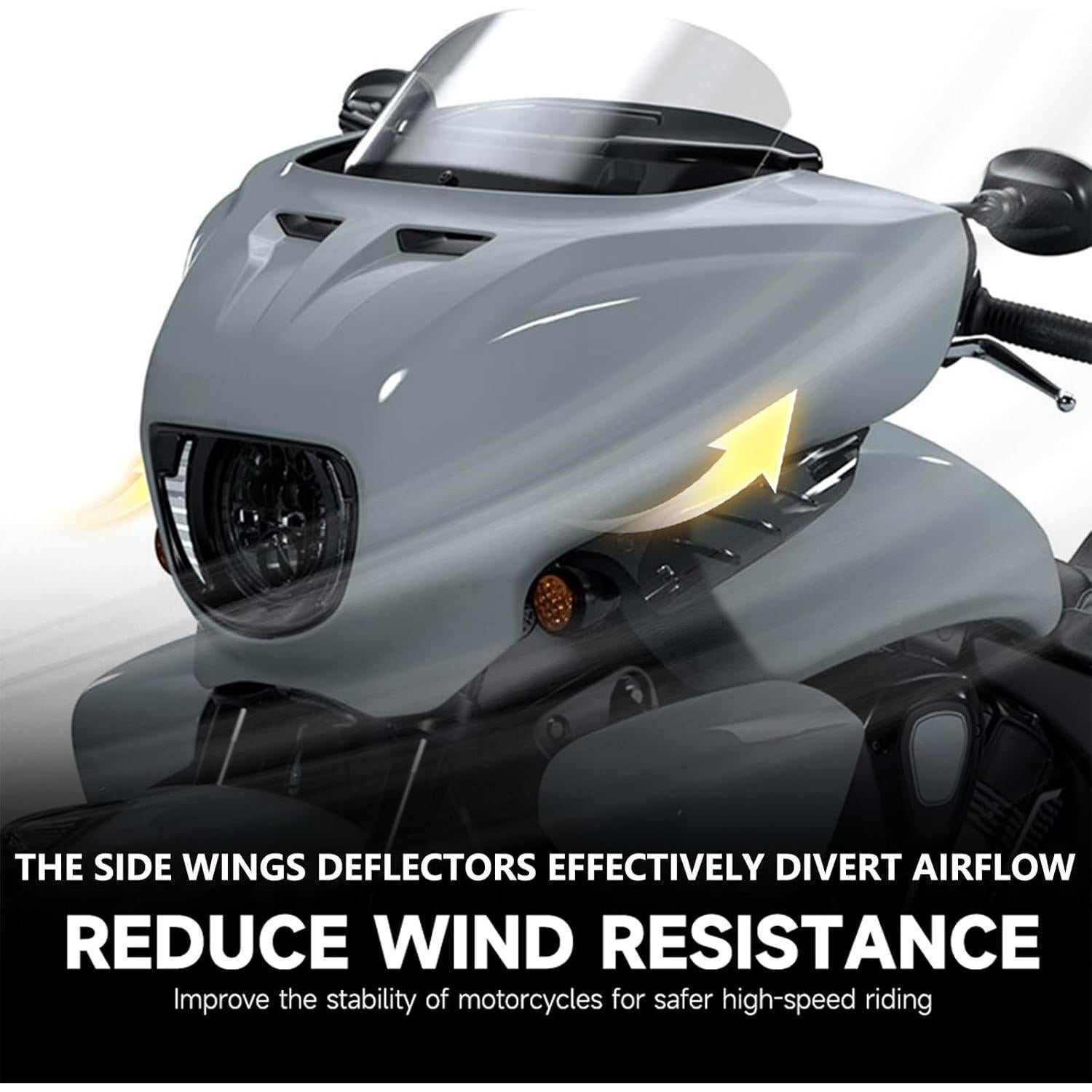 Deflectores de aire FWXEOZ para Indian Chieftain 2019-2024 Negro