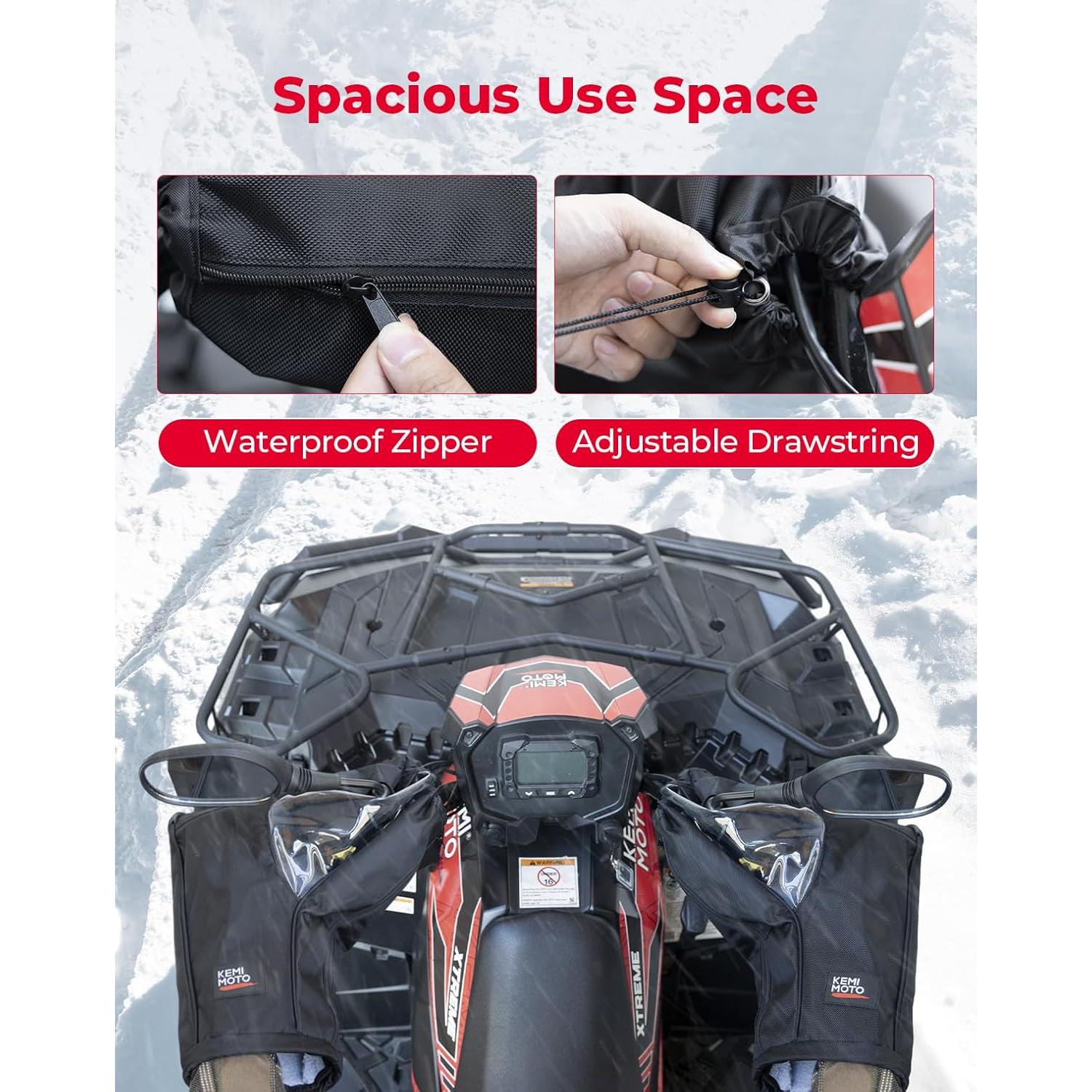 Guantes ATV KEMIMOTO Mitones de Manillar Impermeables 37x35 cm