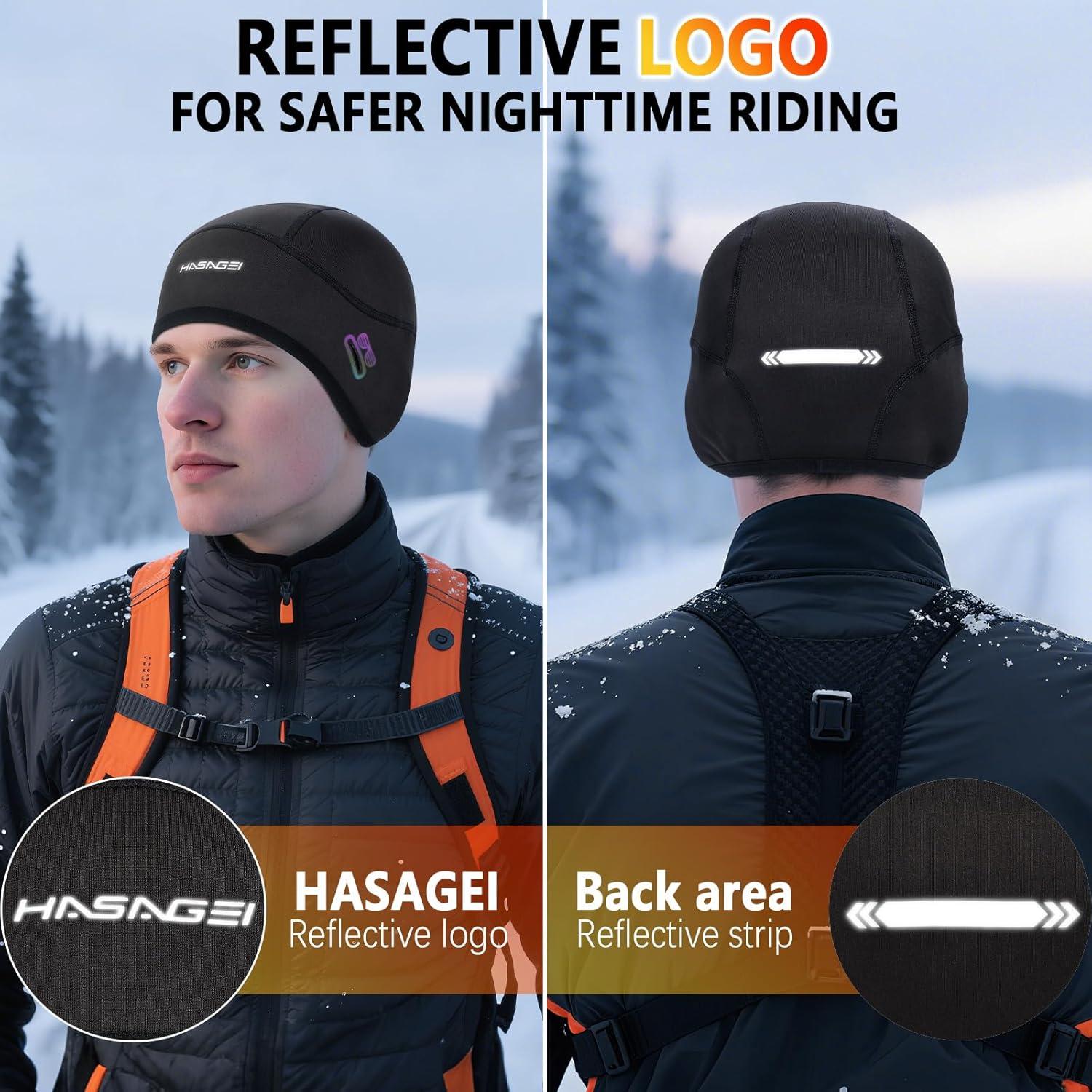 Gorro Térmico Invierno Hombre Forro Casco Negro a Prueba de Viento