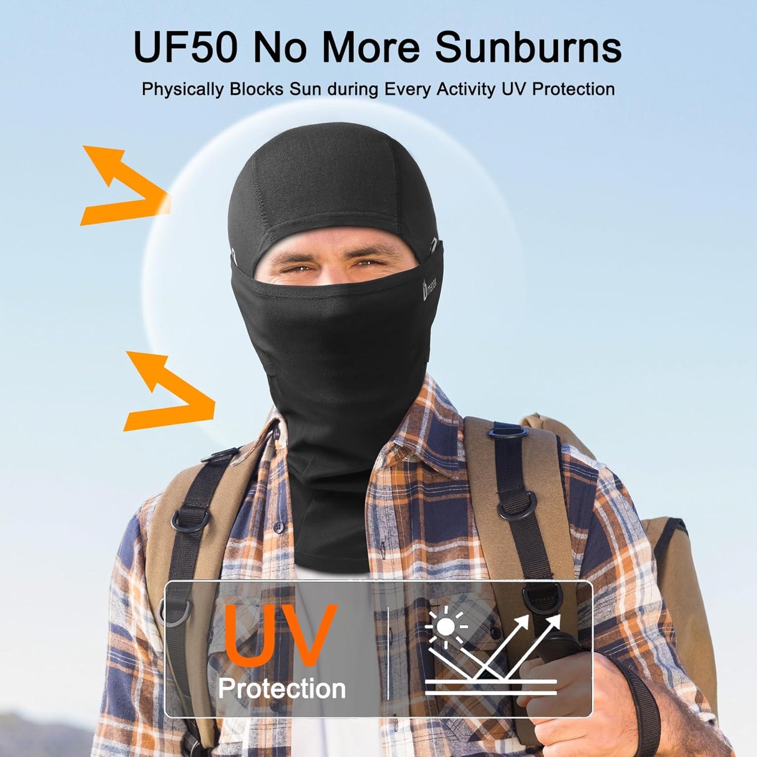 Pasamontañas de Motocicleta Negro - Alta Elasticidad UPF50+