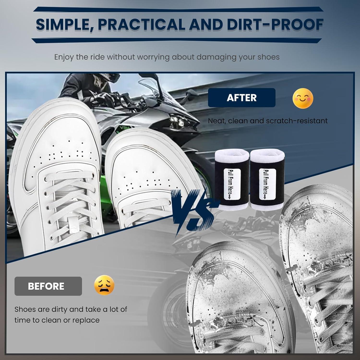 K-Shield 5 Piezas Protector de Zapatos para Motocicleta Negro