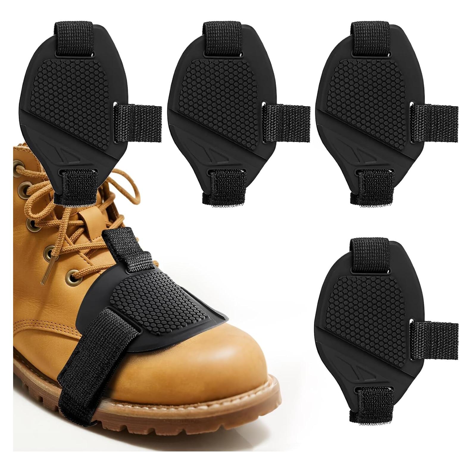 4 Protectores de Zapatos UYUOO para Motocicleta Negros