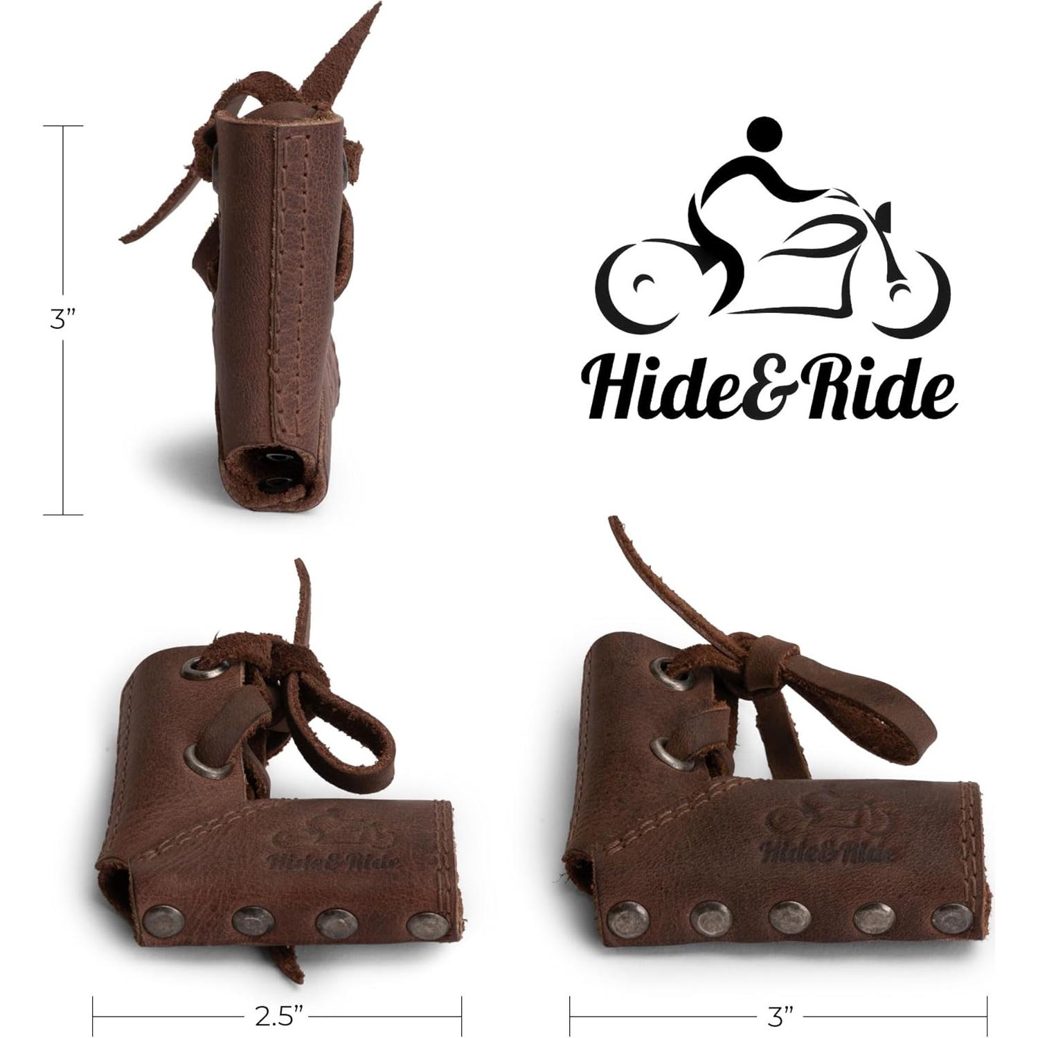 Calcetín de Palanca de Cambio Hide & Ride Cuero Marrón