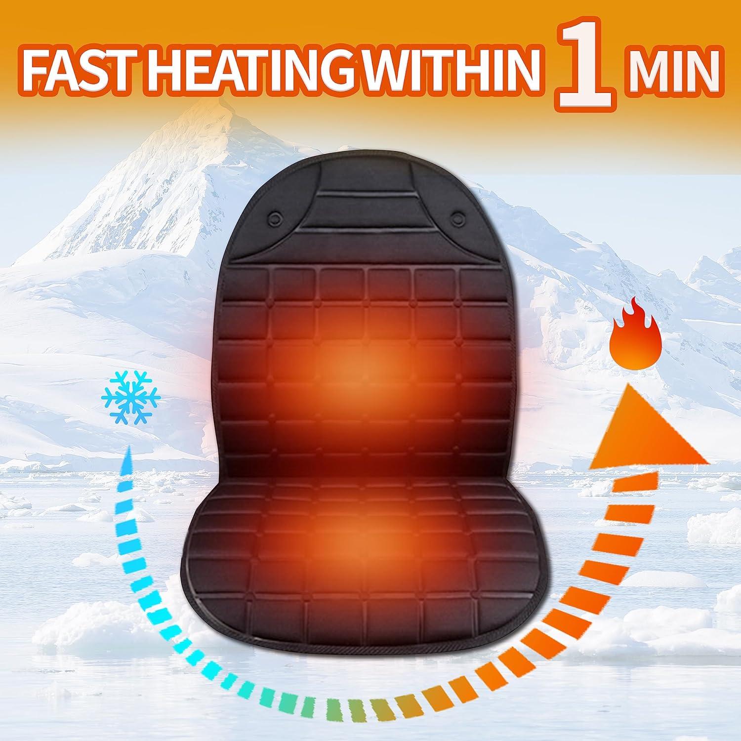 Cubiertas de Asiento Calentadas Usoway, 2 Temperaturas, Negro