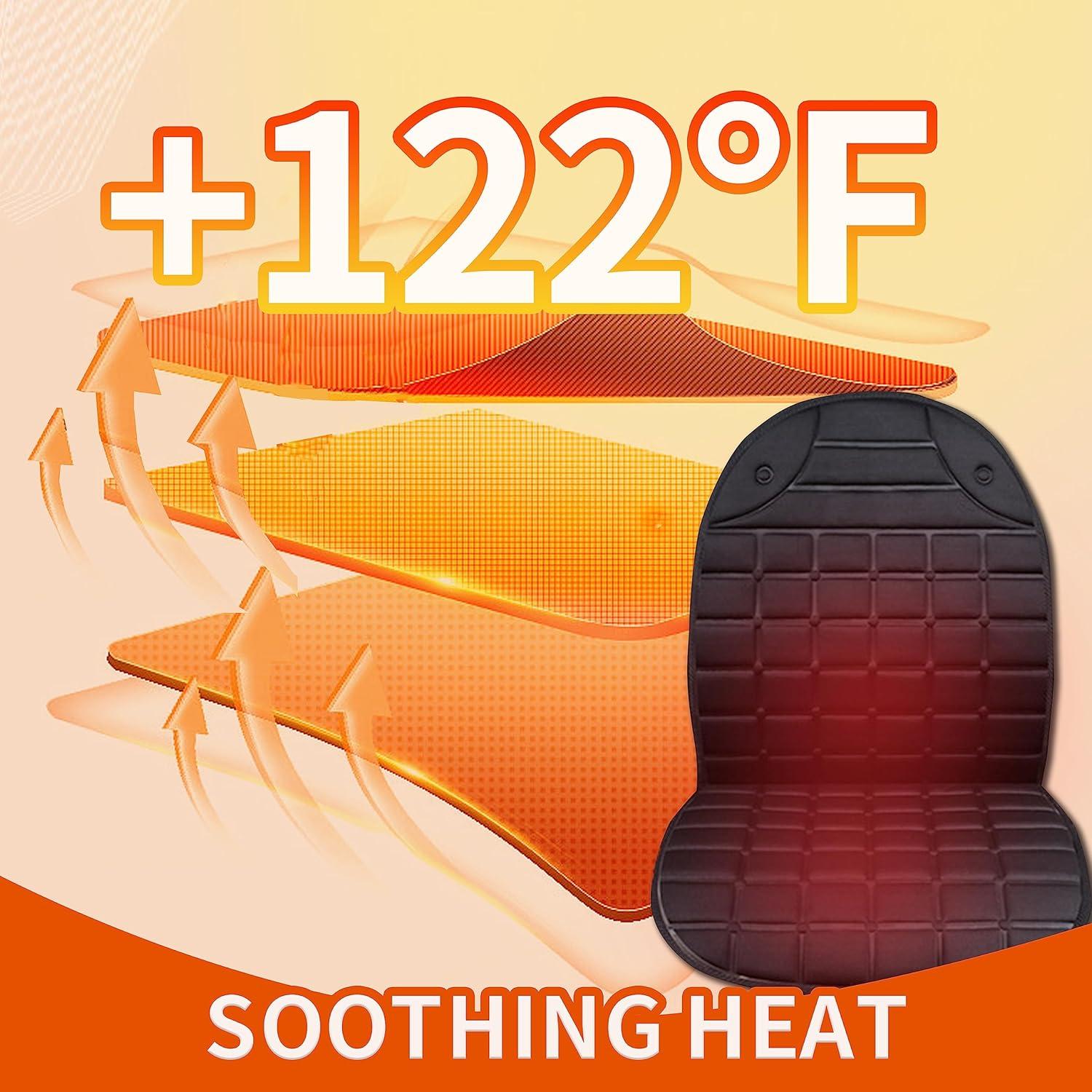 Cubiertas de Asiento Calentadas Usoway, 2 Temperaturas, Negro