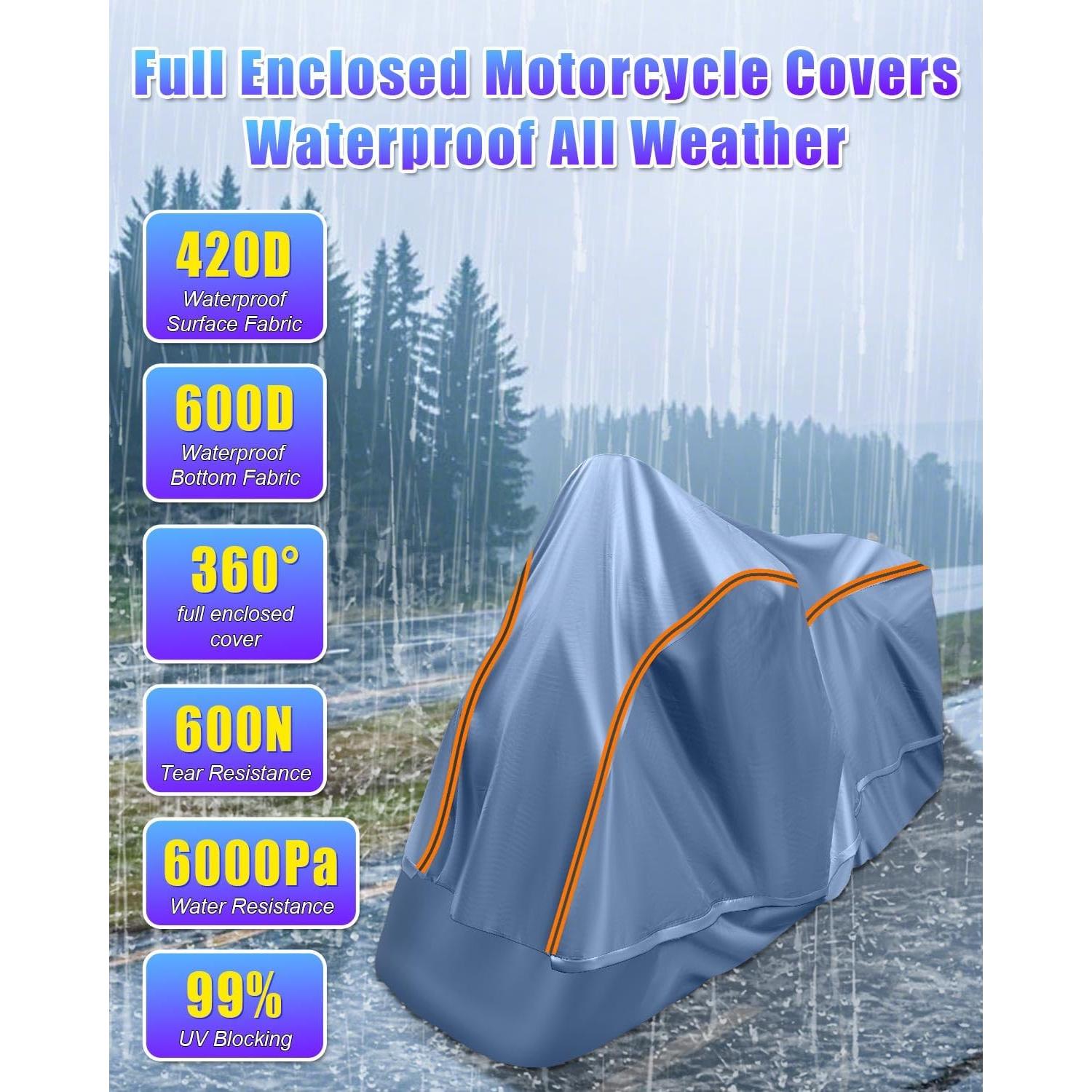 Funda de Motocicleta Impermeable TAJSJNG TA-MTC220 219 cm