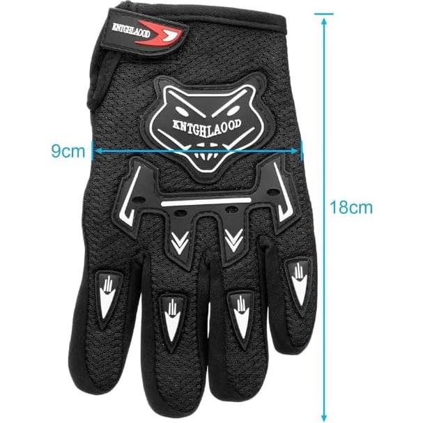Guantes Negros Genéricos para Niños Ciclismo 18cm x 9cm