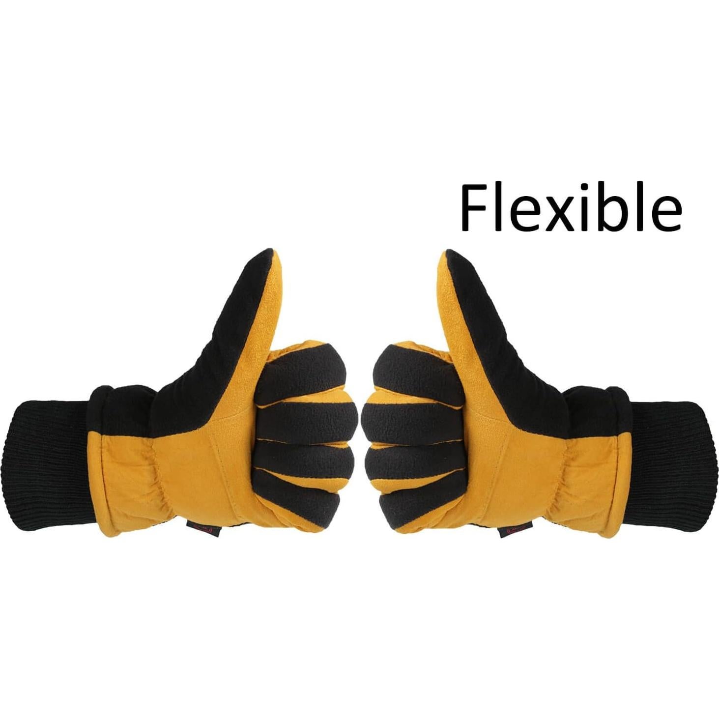 Guantes de Invierno OZERO Unisex -30°C Cuero de Ciervo Impermeables