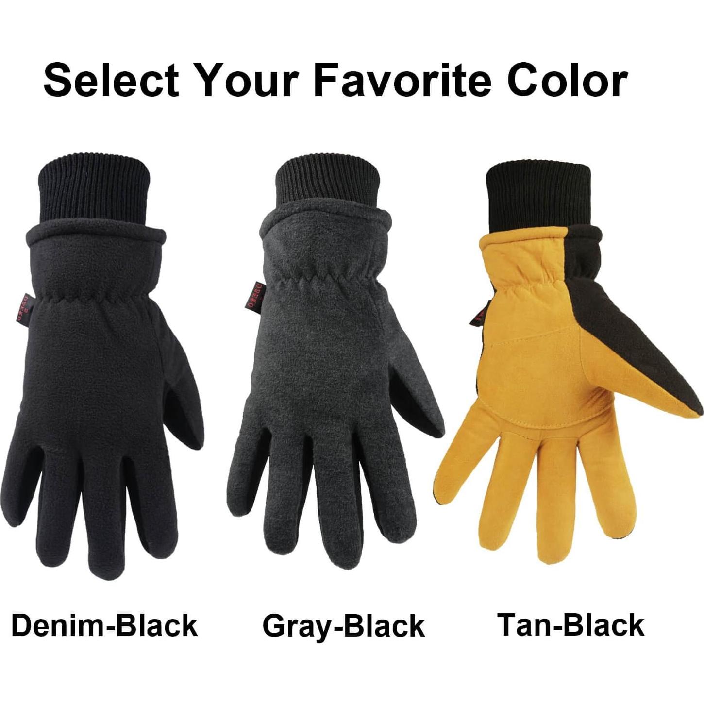 Guantes de Invierno OZERO Unisex -30°C Cuero de Ciervo Impermeables