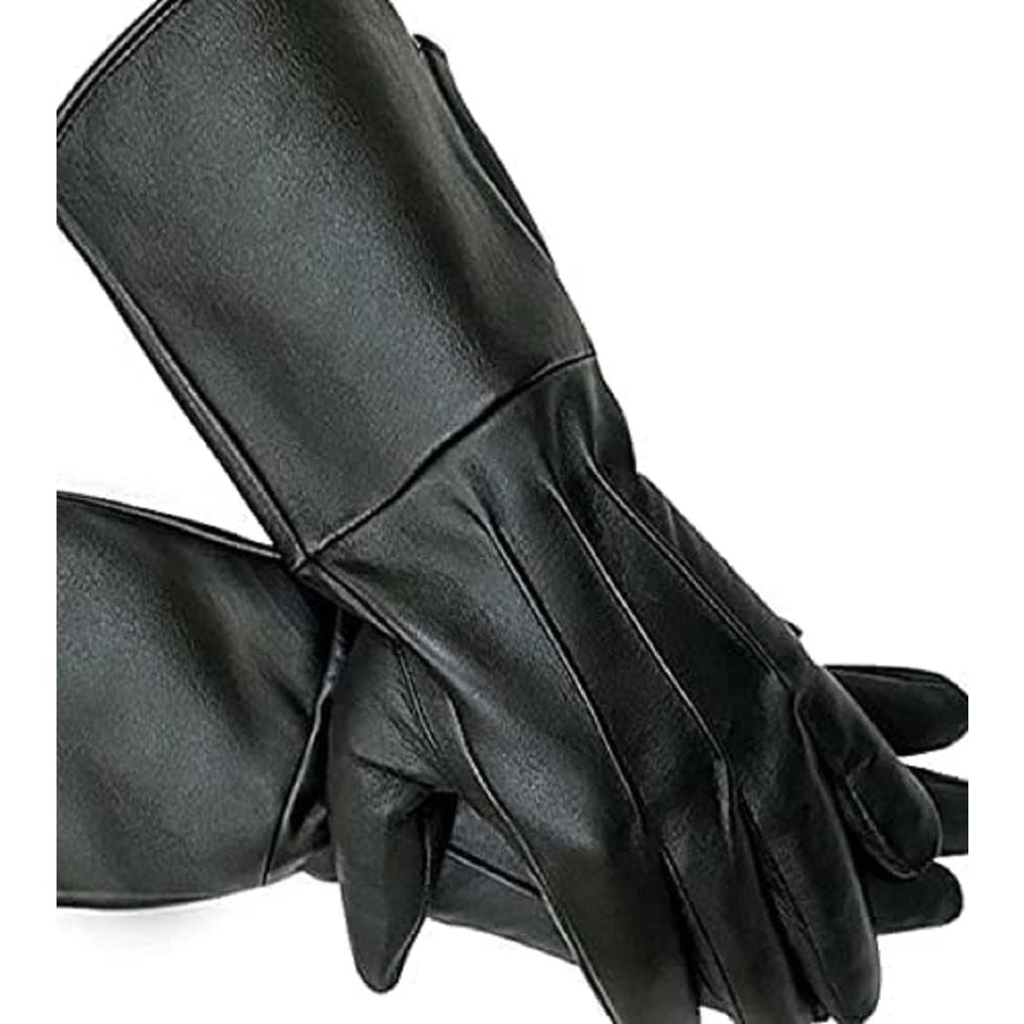 Guantes de Cuero de Cordero Genuino para Hombre - X-Large Negro