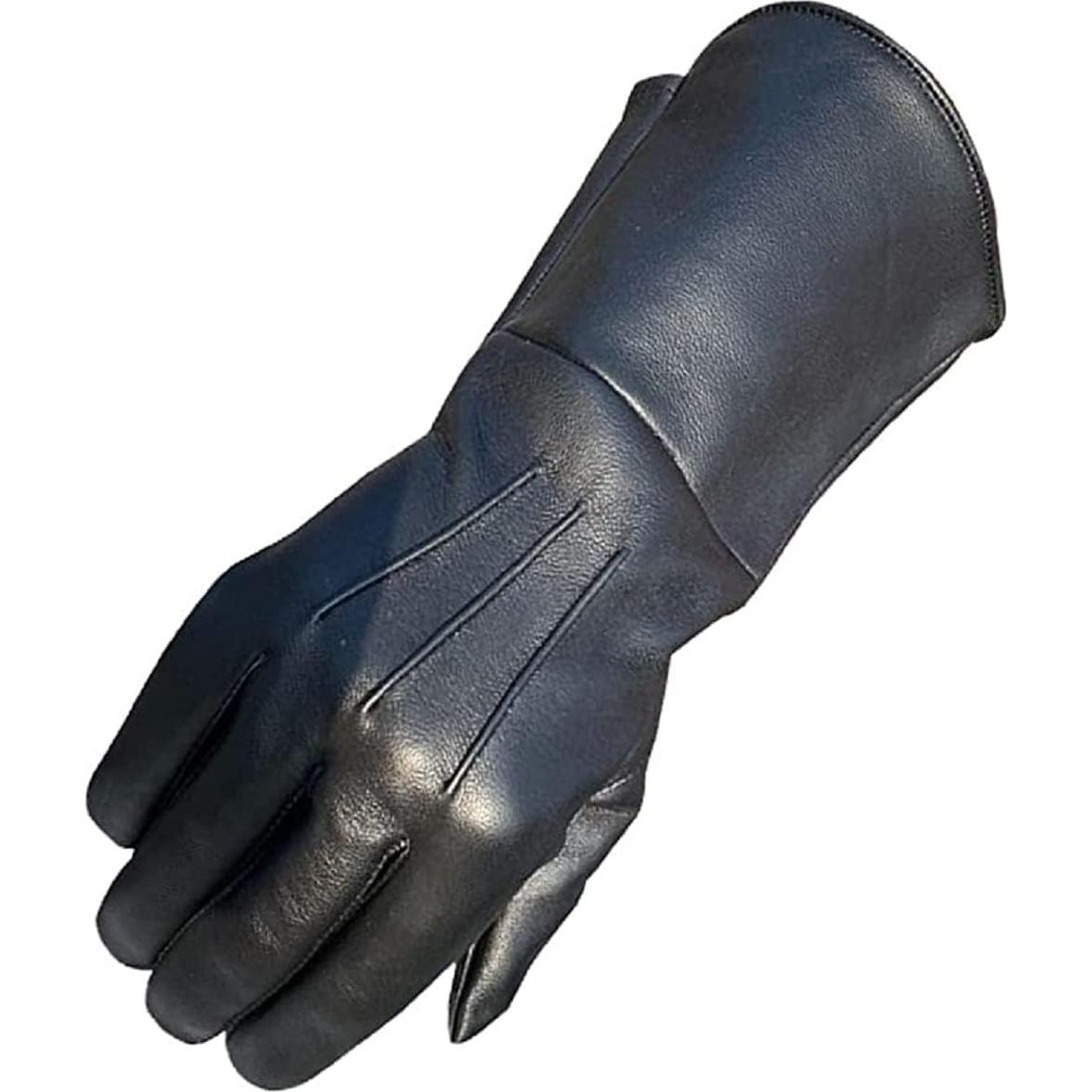 Guantes de Cuero de Cordero Genuino para Hombre - X-Large Negro