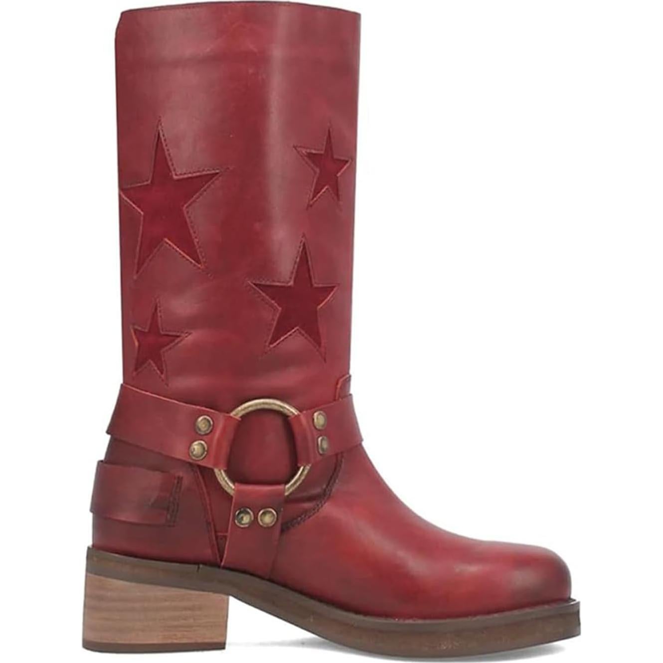 Botas de Motocicleta Goolita para Mujeres con Hebilla y Tacón 5cm