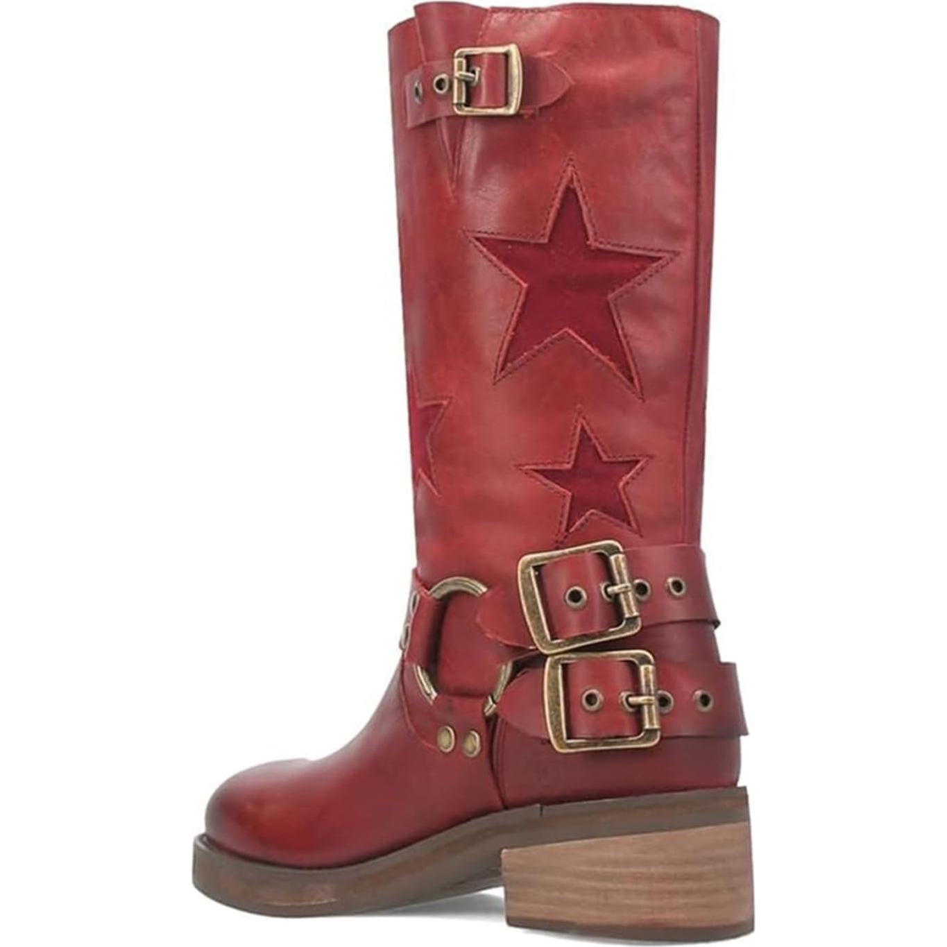 Botas de Motocicleta Goolita para Mujeres con Hebilla y Tacón 5cm