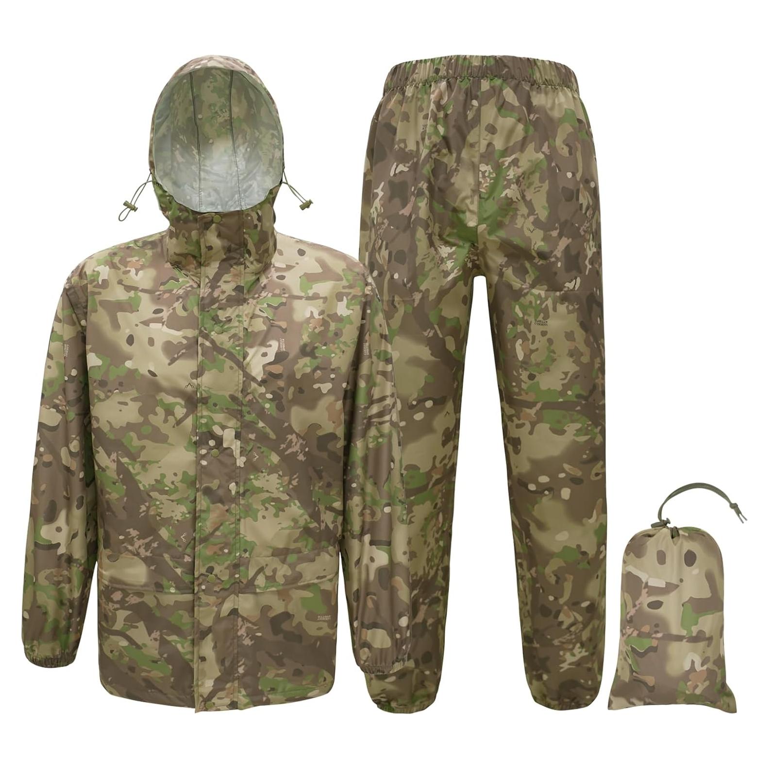 Traje de Lluvia Impermeable para Hombre Tongcamo XL Camo
