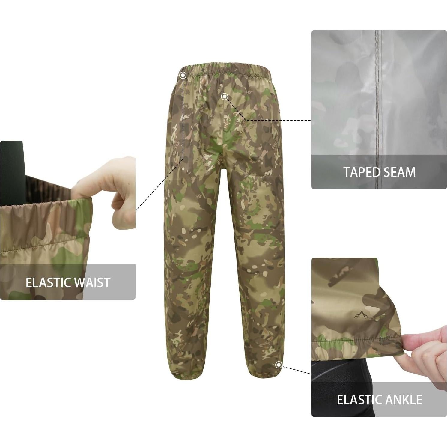 Traje de Lluvia Impermeable para Hombre Tongcamo XL Camo