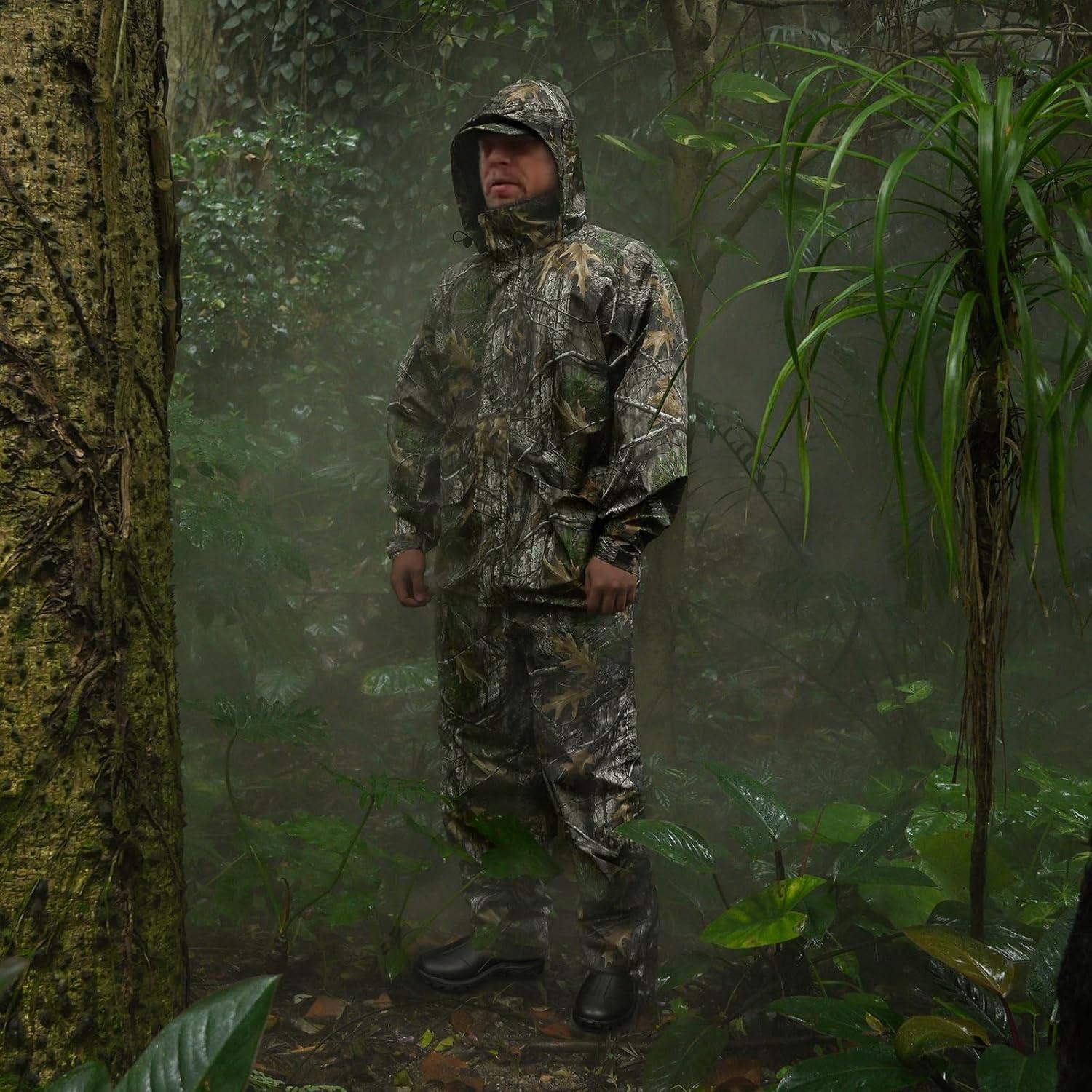 Traje de Lluvia Impermeable para Hombre Tongcamo XL Camo