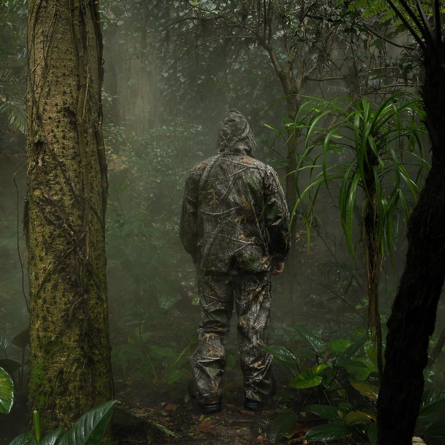 Traje de Lluvia Impermeable para Hombre Tongcamo XL Camo