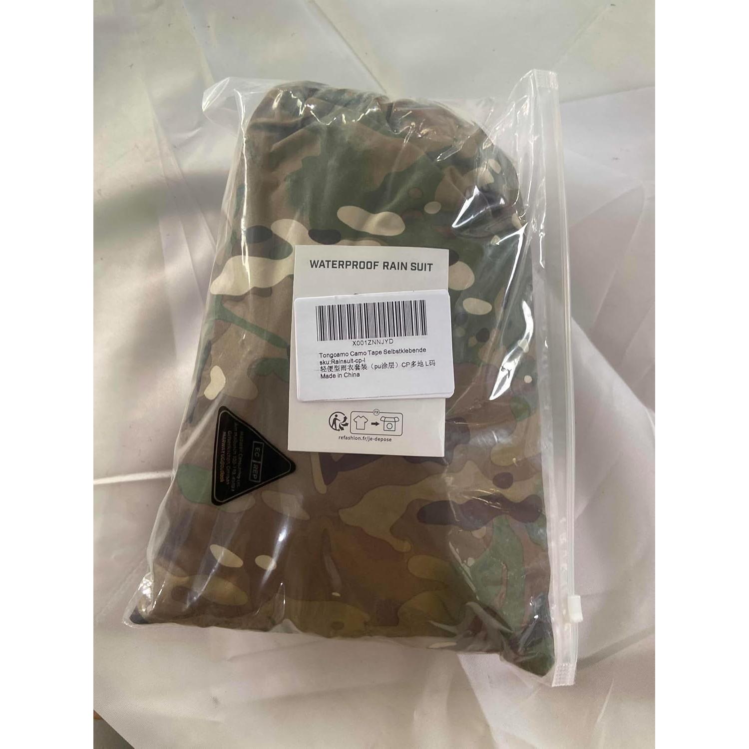 Traje de Lluvia Impermeable para Hombre Tongcamo XL Camo