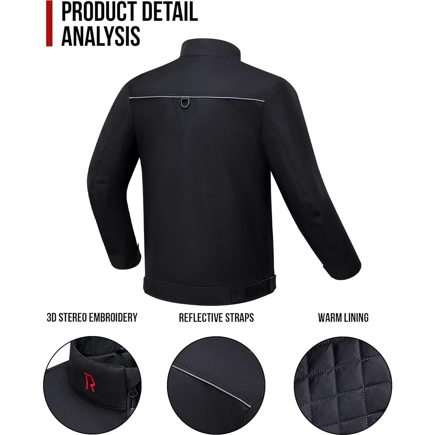 Chaqueta de Motocicleta RIDEIRON MJ5501 CE Negra S