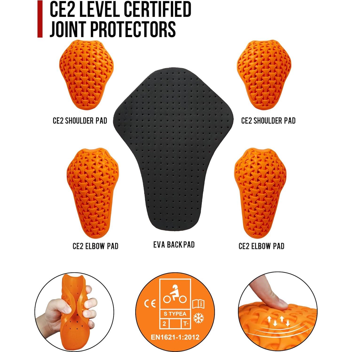 Chaqueta de Motocicleta RIDEIRON MJ5501 CE Negra S