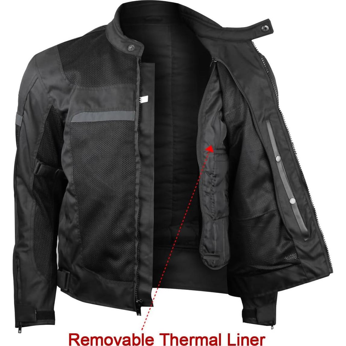 Chaqueta de Motocicleta Vance Leather Hombre CE Negra M