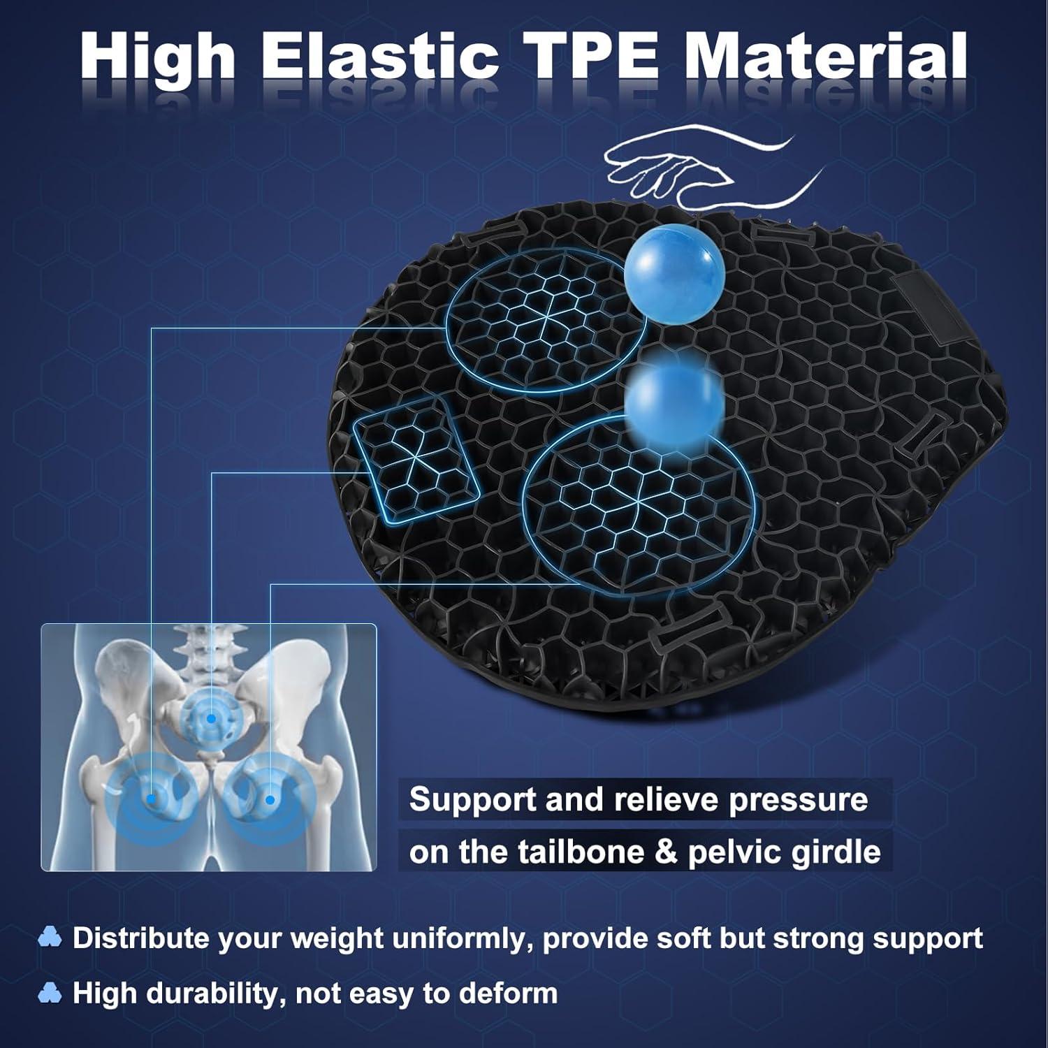 Cojín de Gel SKYJDM para Asiento de Motocicleta Grande