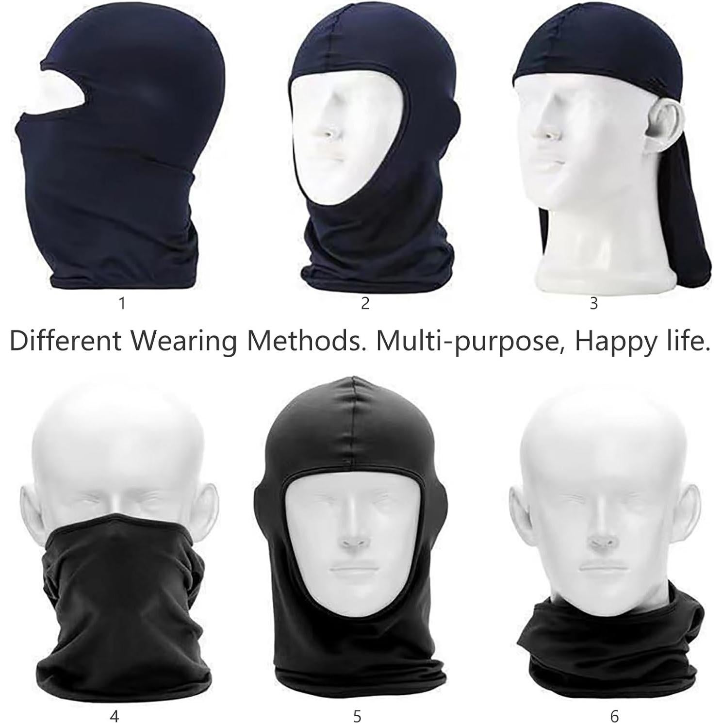 Máscara Balaclava 3 Piezas UV Protección Verano Invierno
