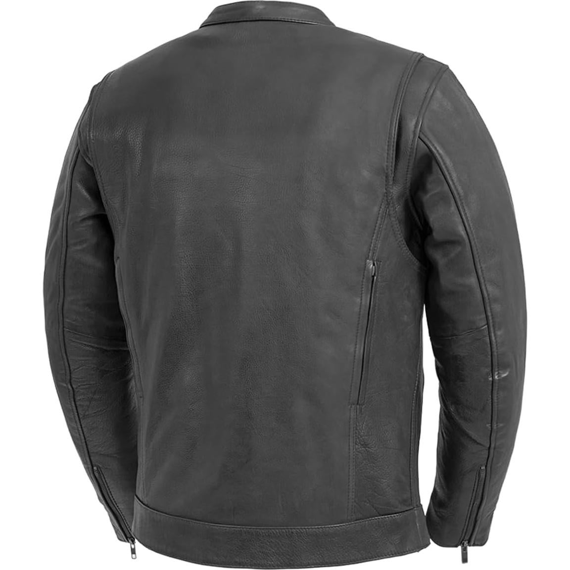 Chaqueta de Cuero para Motocicleta First MFG Co Raider XL Negra