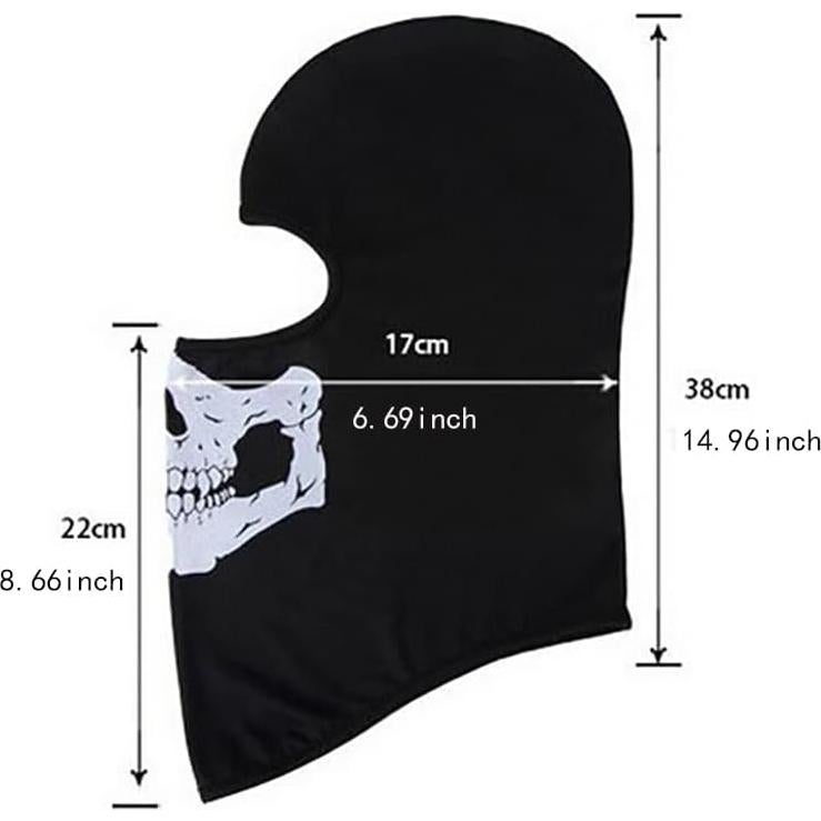 Balaclava Calavera Fantasma Negra para Hombres - Esquí y Ciclismo
