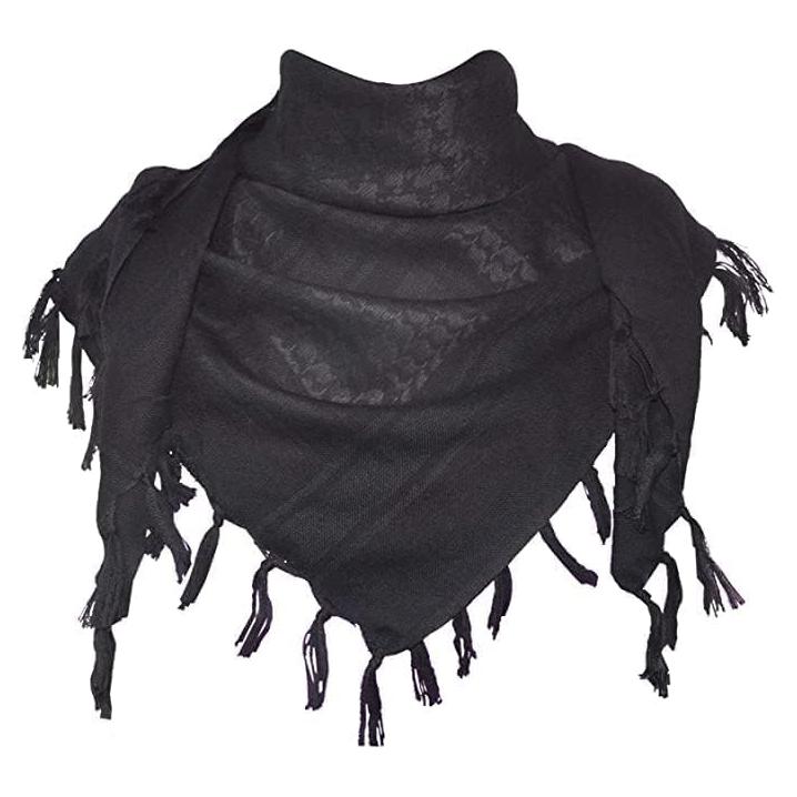 Bufanda Táctica SheKaf Shemagh 100% Algodón Unisex Negro