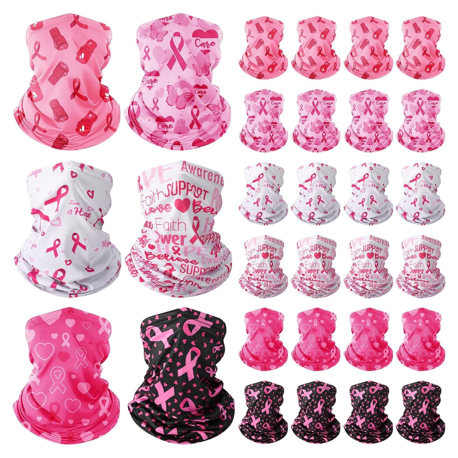 24 Gaiters de Cuello Rosa Conciencia Cáncer de Mama para Mujeres