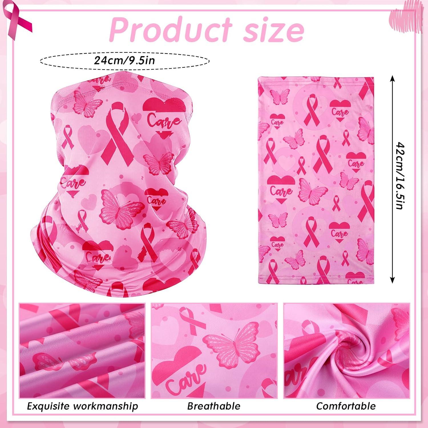 24 Gaiters de Cuello Rosa Conciencia Cáncer de Mama para Mujeres