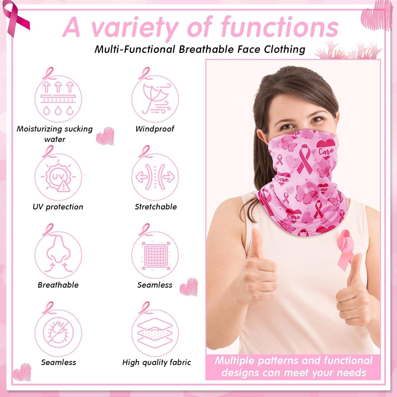 24 Gaiters de Cuello Rosa Conciencia Cáncer de Mama para Mujeres