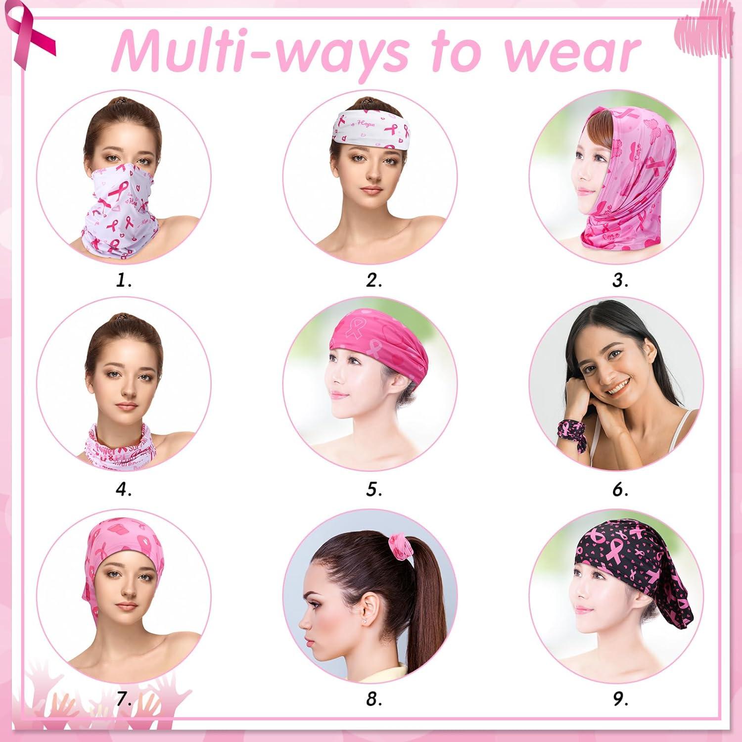 24 Gaiters de Cuello Rosa Conciencia Cáncer de Mama para Mujeres