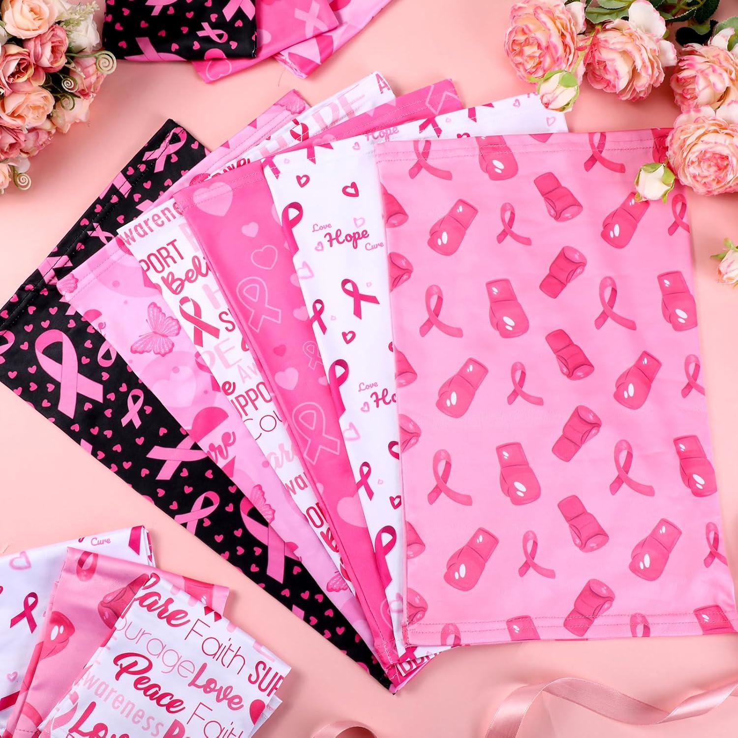 24 Gaiters de Cuello Rosa Conciencia Cáncer de Mama para Mujeres
