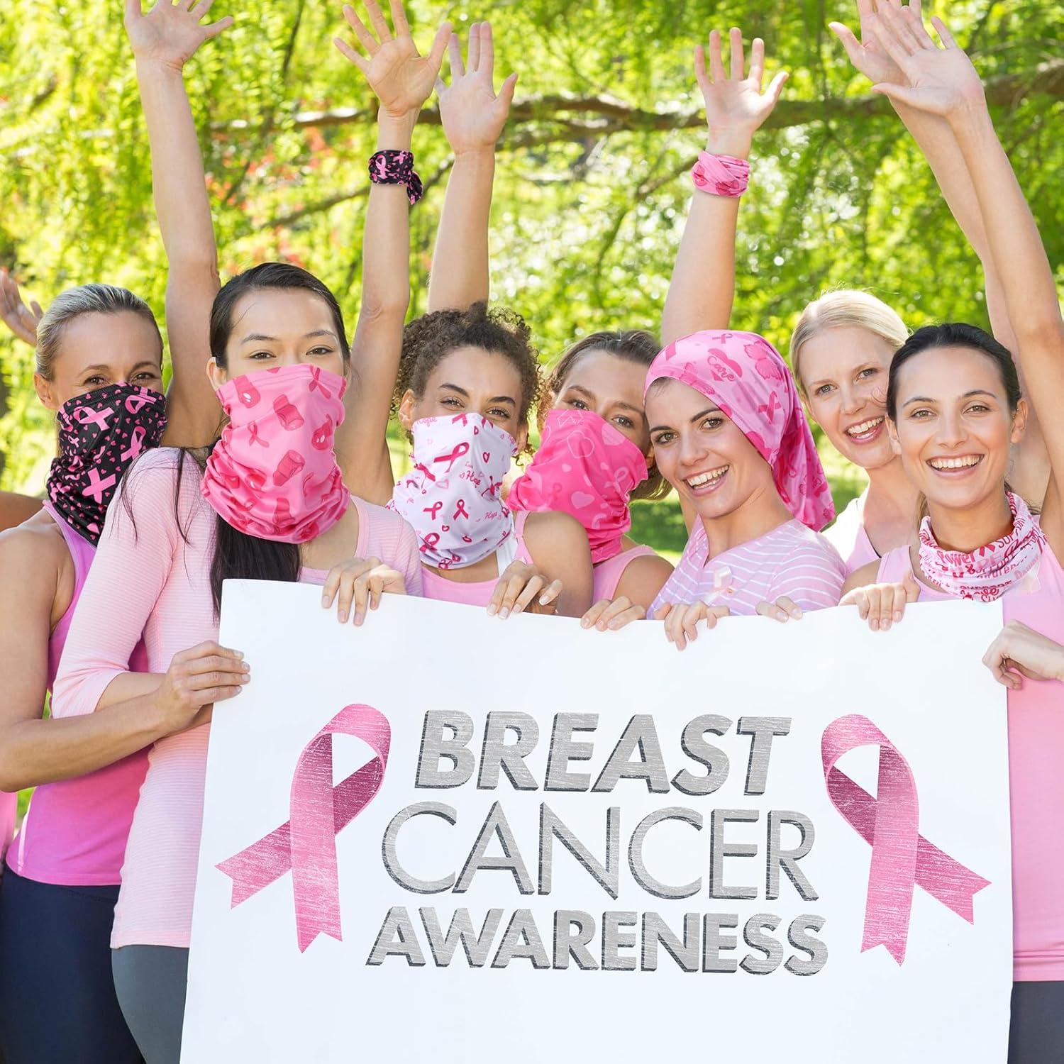 24 Gaiters de Cuello Rosa Conciencia Cáncer de Mama para Mujeres