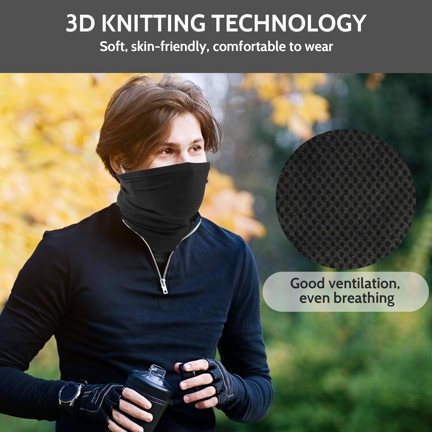 Calentador de Cuello Gaiter Invierno Unisex Negro y Gris