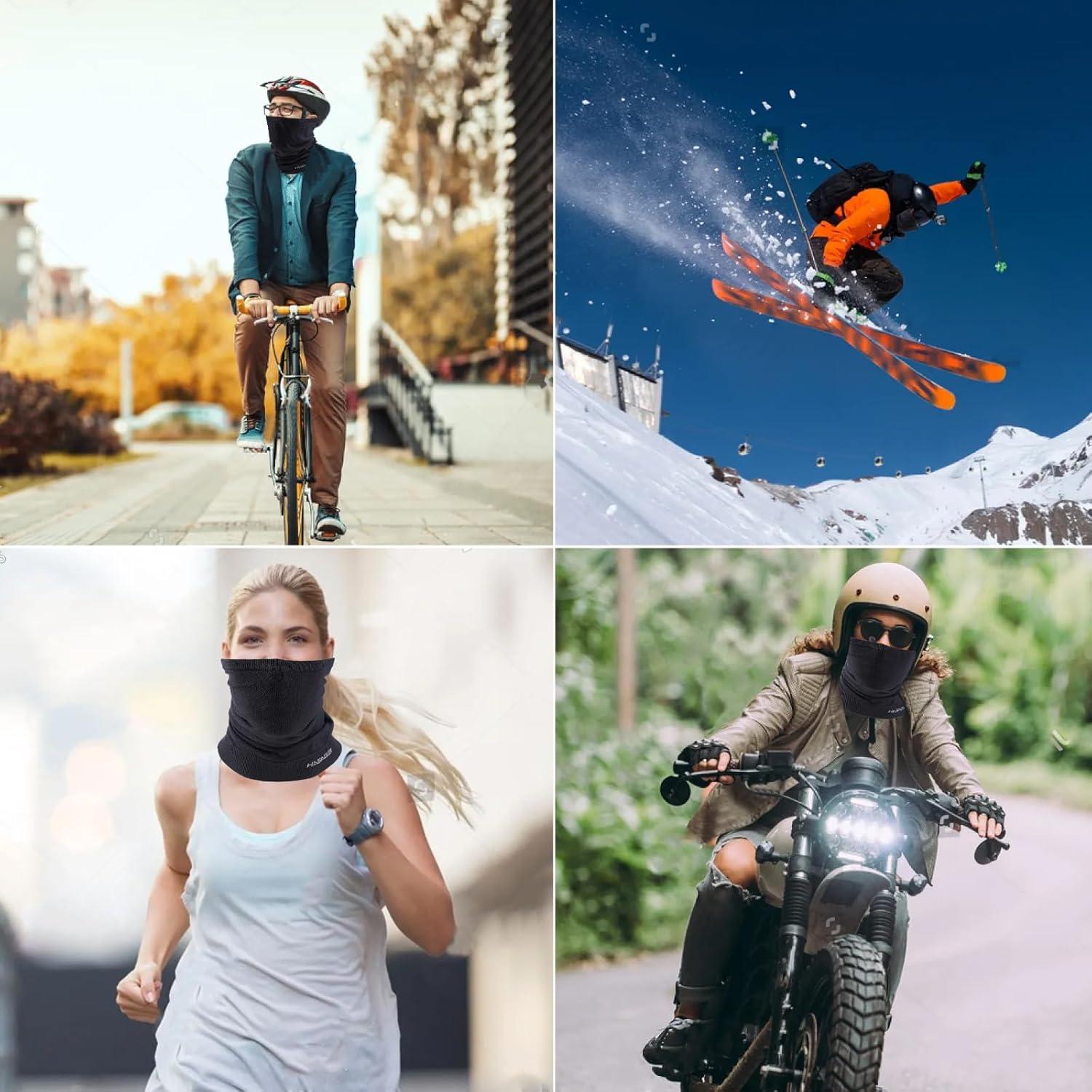 Calentador de Cuello Gaiter Invierno Unisex Negro y Gris