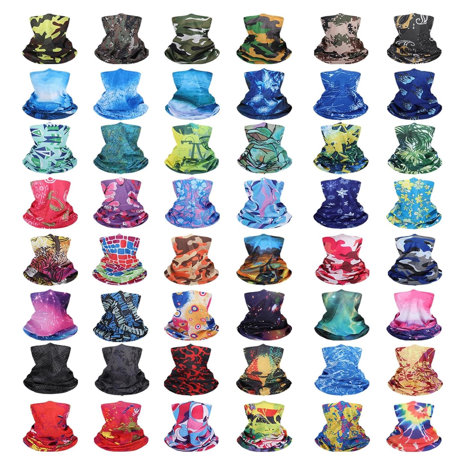 48 Piezas Gaiter de Cuello Poliéster Protección UV Unisex
