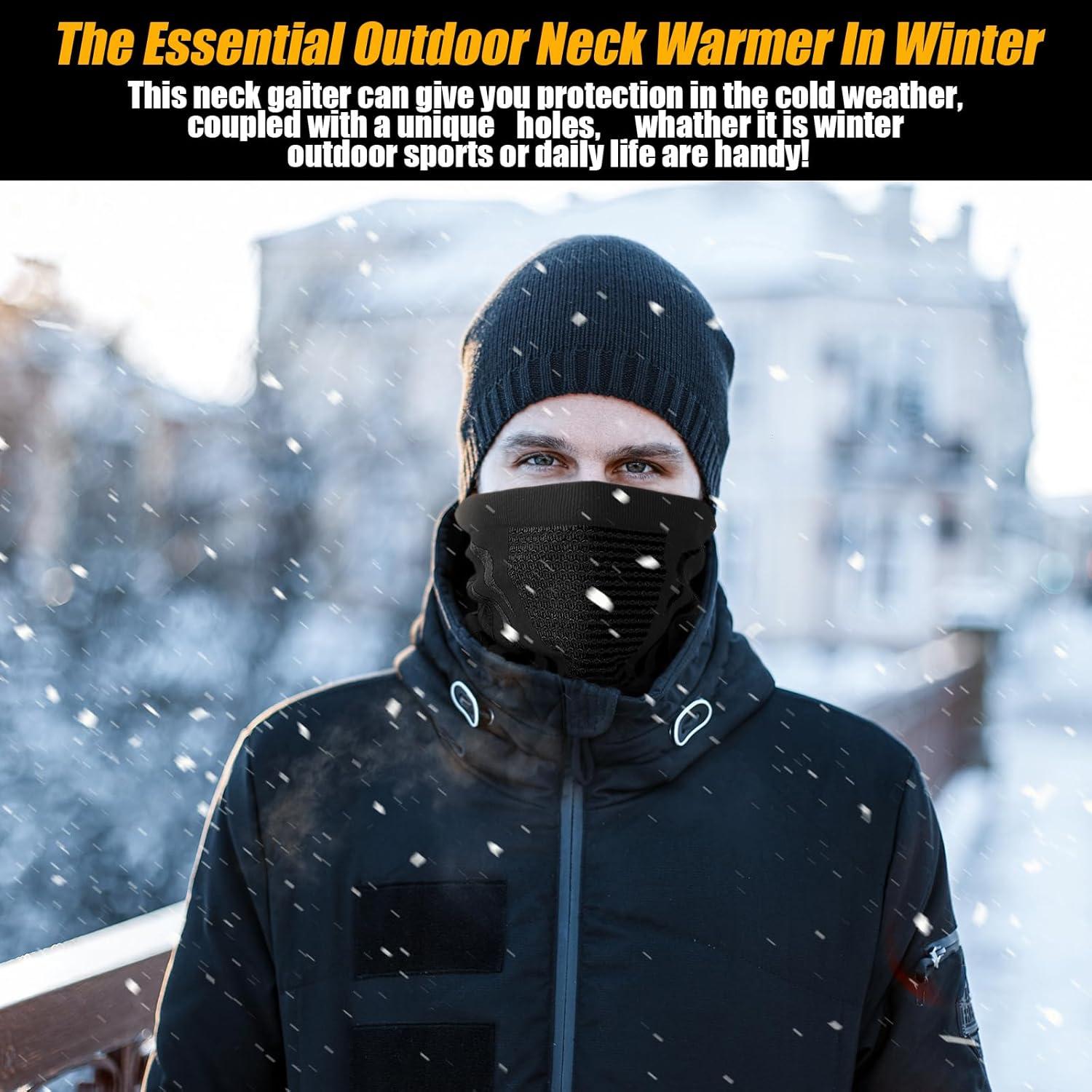 Bencailor 3 Gaiters de Cuello Invierno a Prueba de Viento Negro