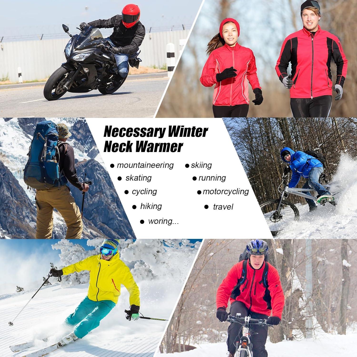 Bencailor 3 Gaiters de Cuello Invierno a Prueba de Viento Negro