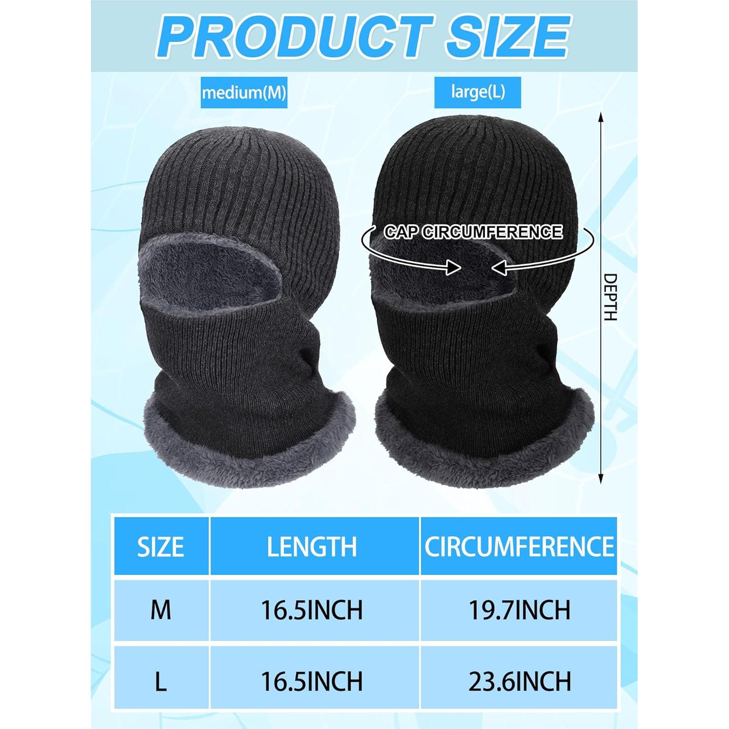 Bencailor 4 Piezas Balaclava Térmica Polar Unisex Invierno