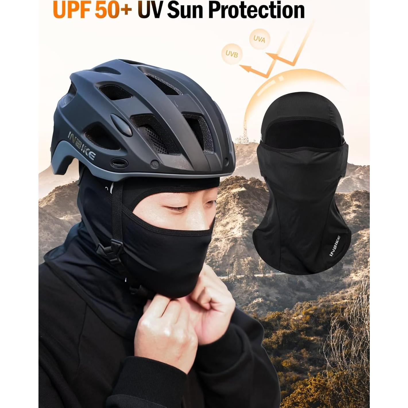 Mascarilla Balaclava INBIKE Unisex Protección Solar UV Negra