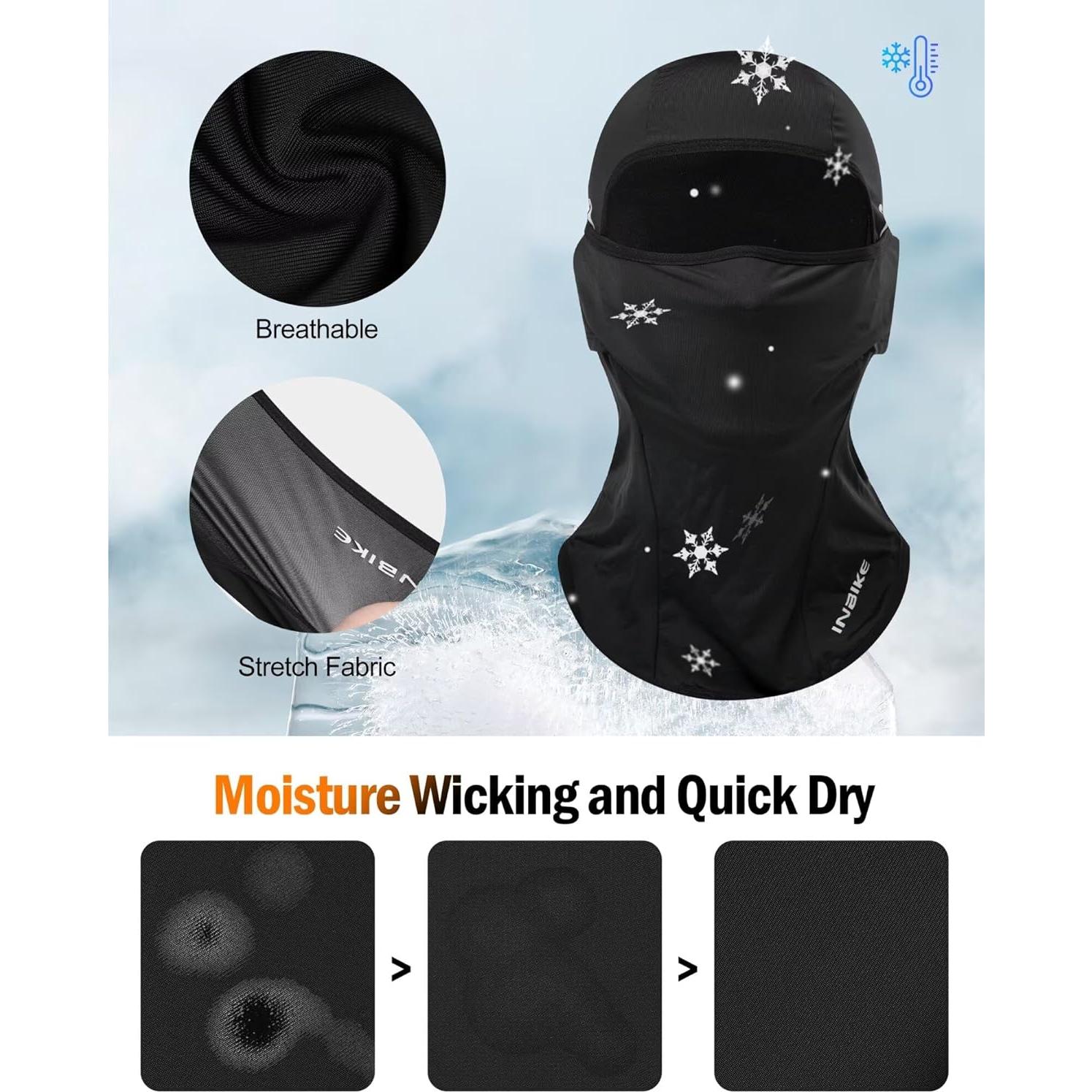 Mascarilla Balaclava INBIKE Unisex Protección Solar UV Negra