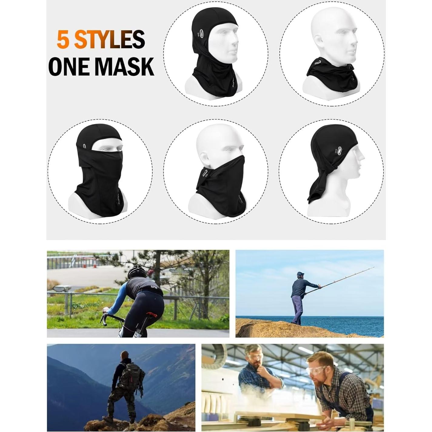 Mascarilla Balaclava INBIKE Unisex Protección Solar UV Negra