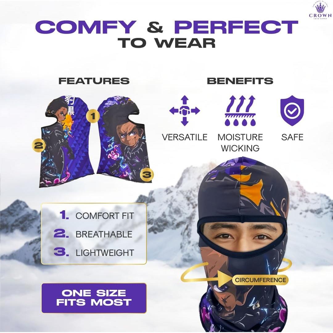 Máscara Balaclava de Anime Oscura - Protección UV y Viento