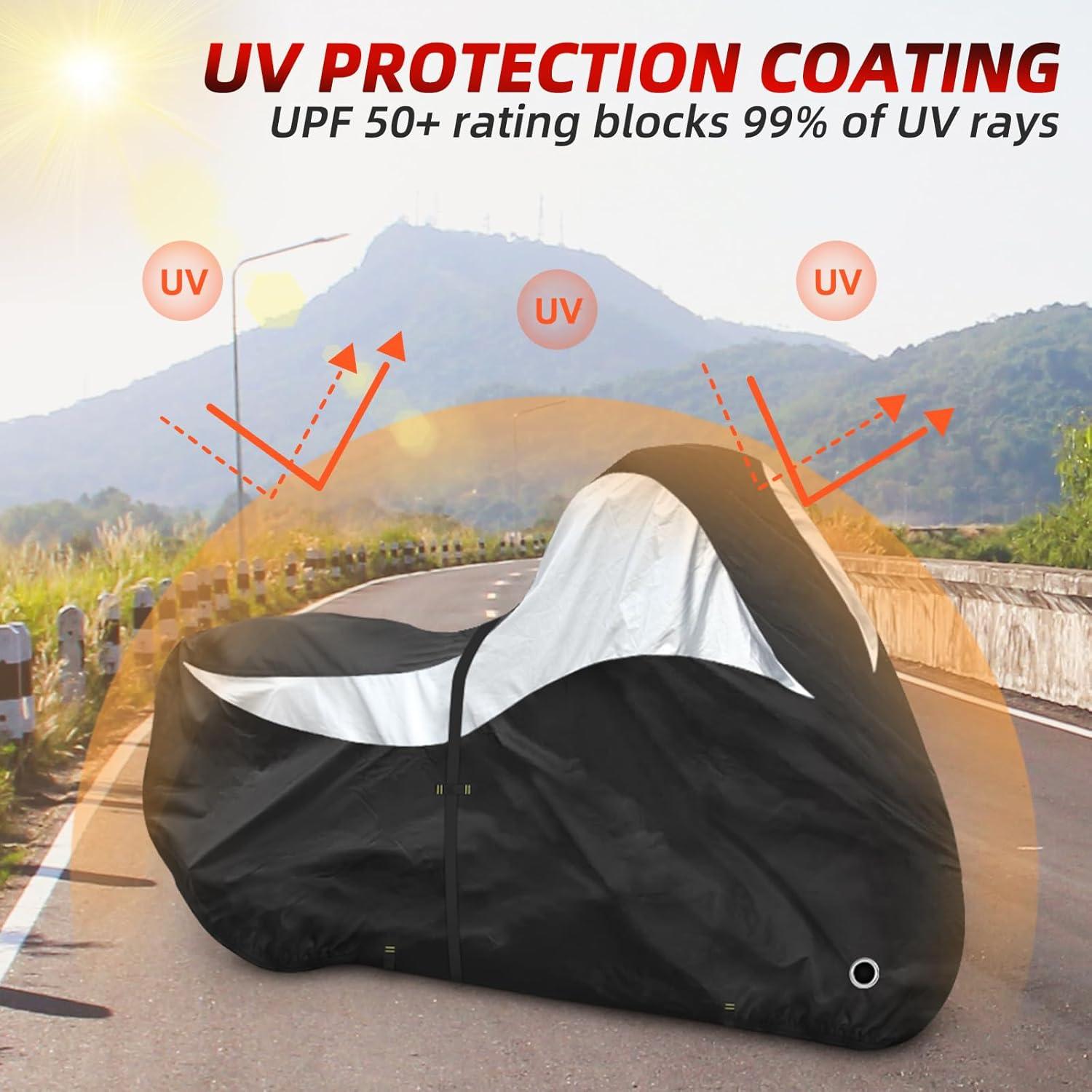 Cubierta de Motocicleta Zenicham 600D Impermeable Caja Lateral