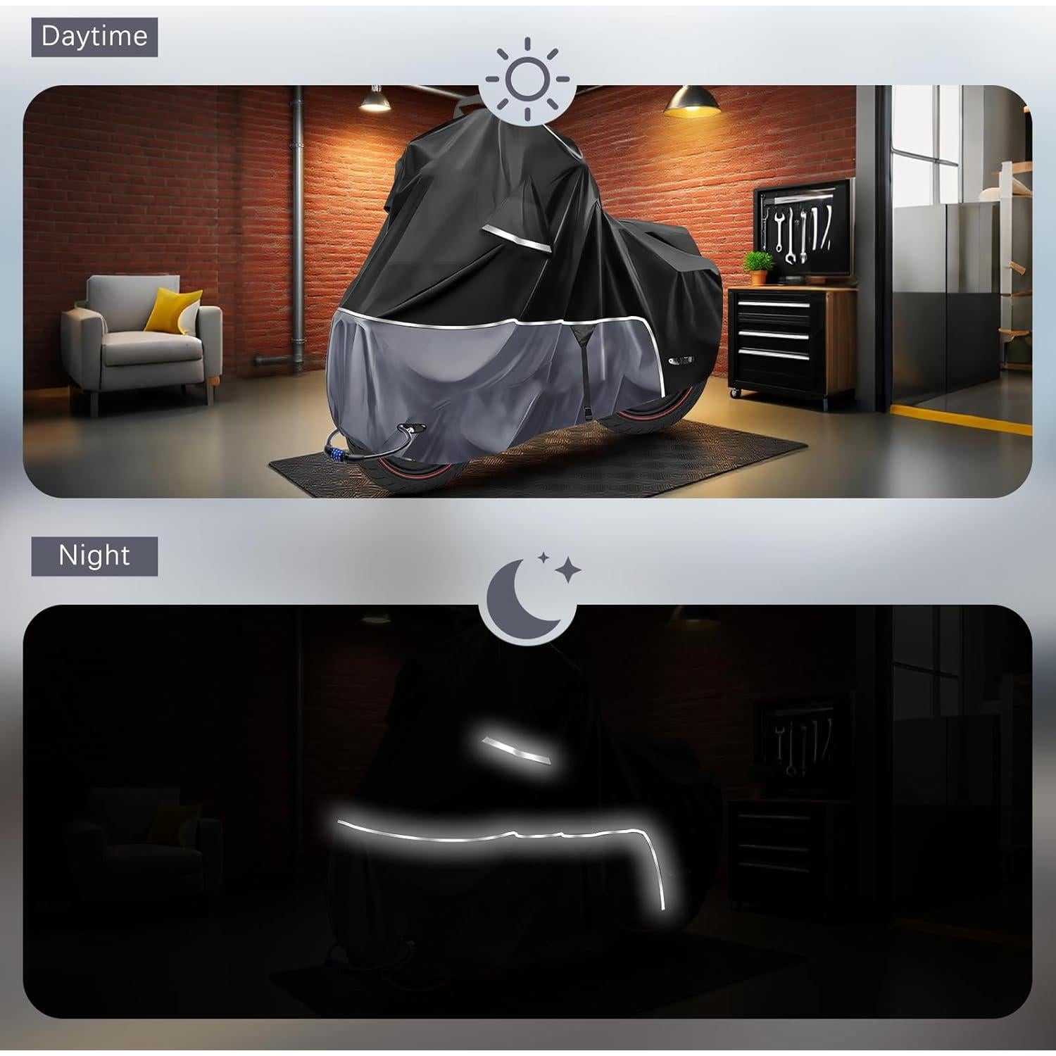 Funda de Motocicleta Blshwez 600D Impermeable 110"