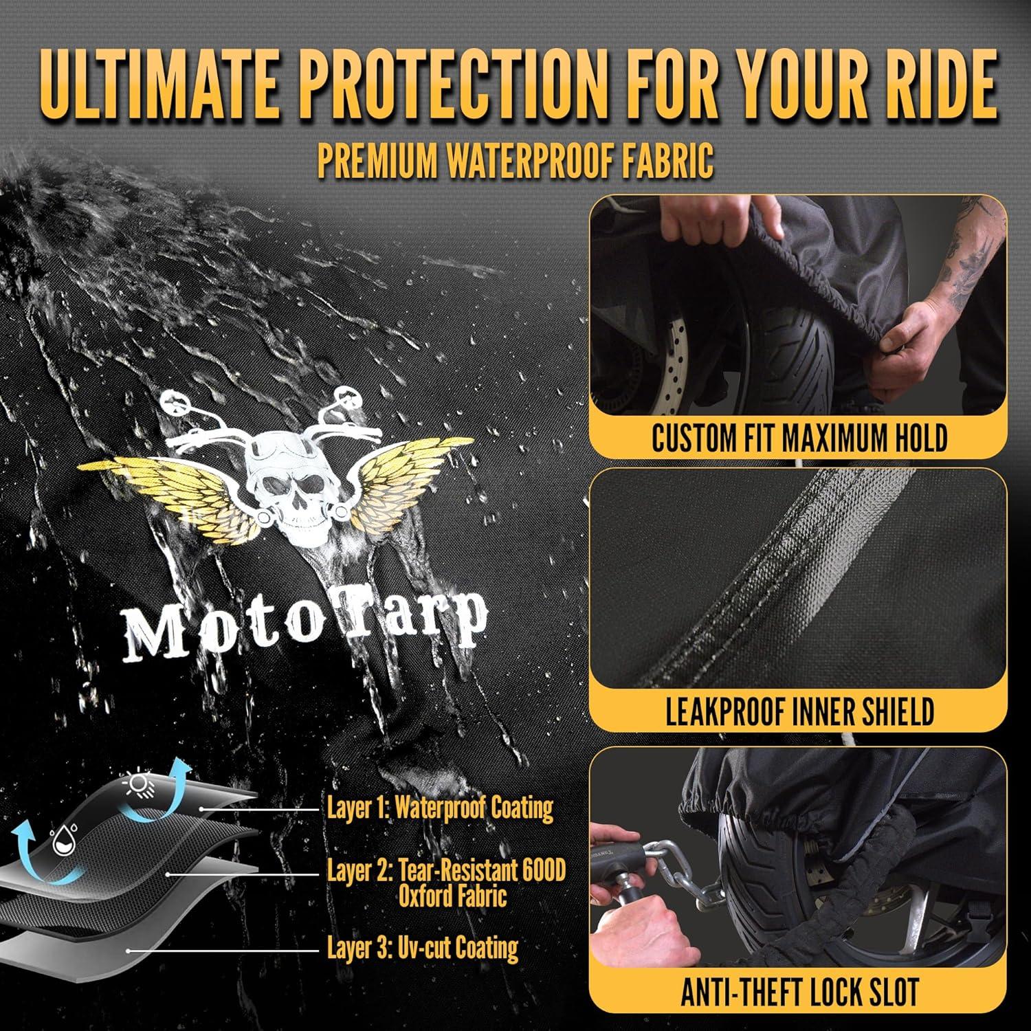 Cubierta de Motocicleta MotoTarp 2XL Impermeable Negra
