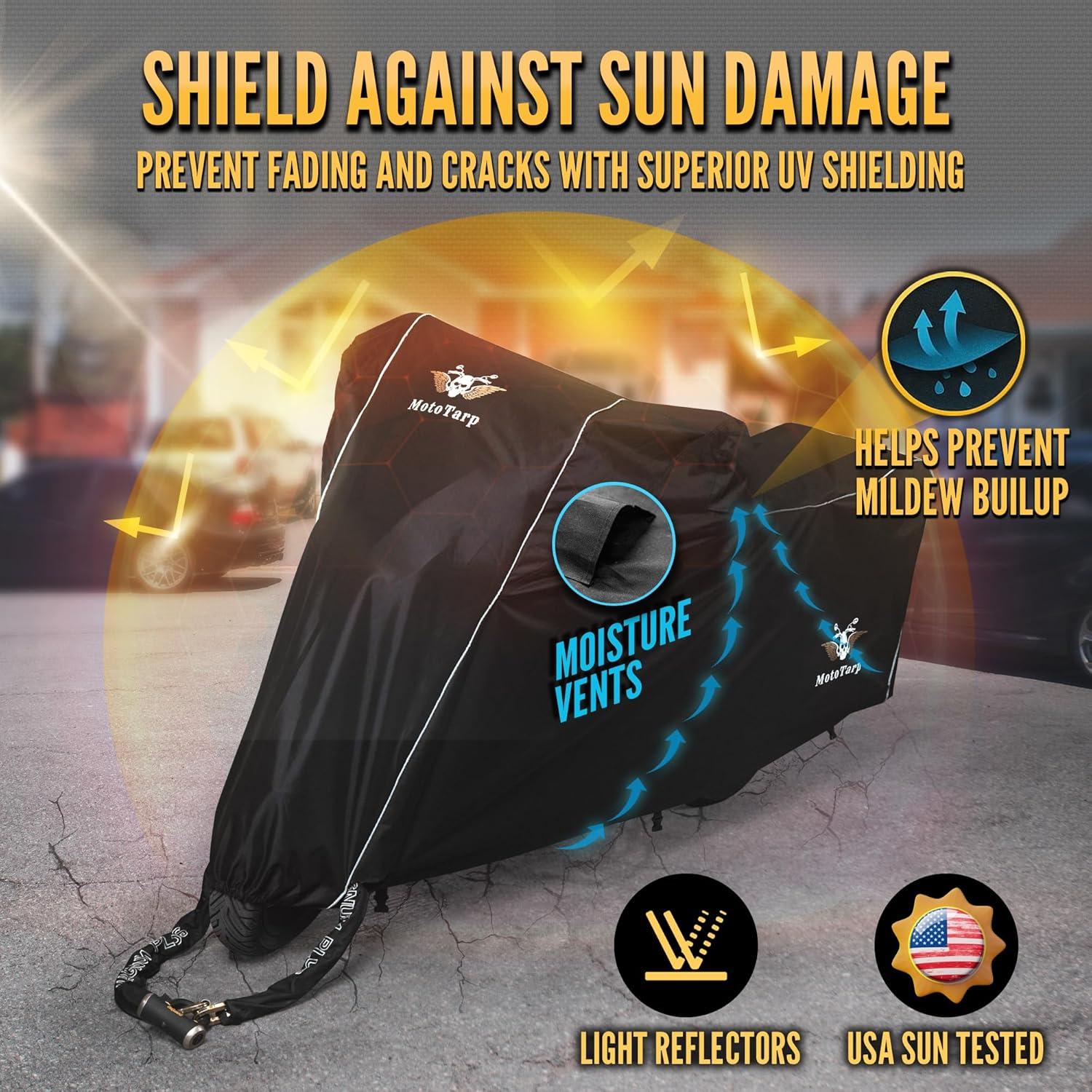 Cubierta de Motocicleta MotoTarp 2XL Impermeable Negra